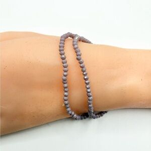 Purple Beaded Bracelet Set